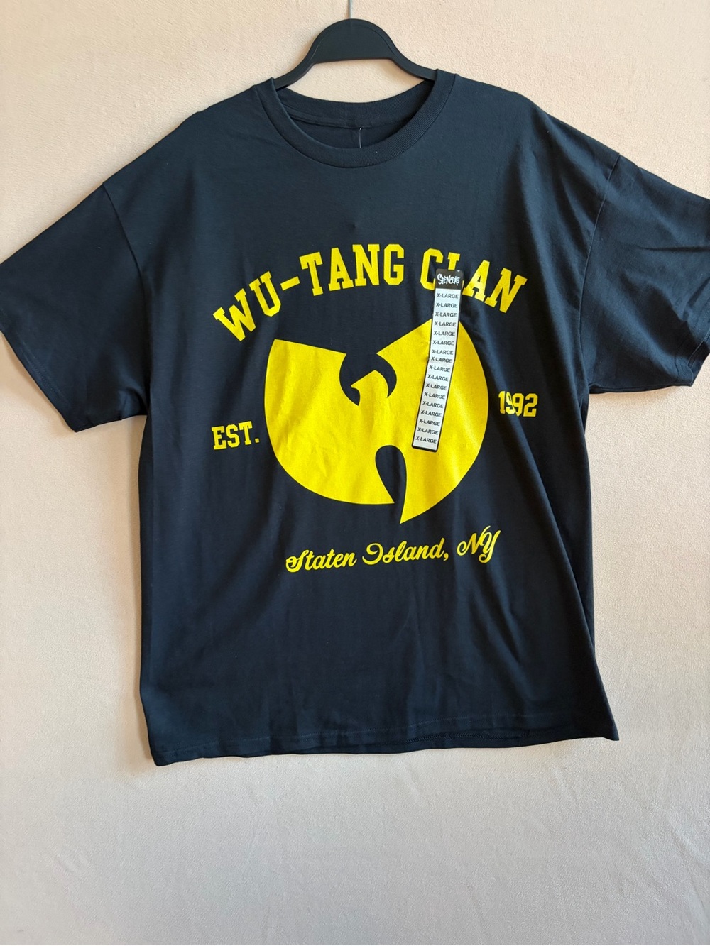 Wu-Tang Clan Staten Island NY Men T-Shirt Black Graphic Short Sleeve Size L New